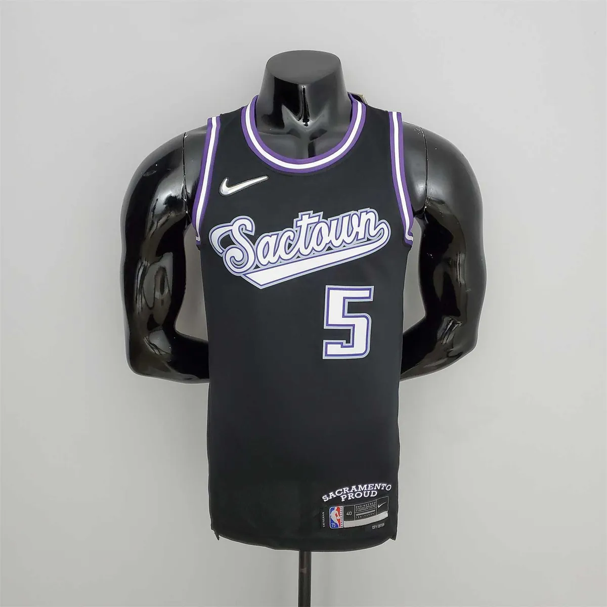 2022 Season Fox#5 Kings City Edition Black NBA Jersey 9