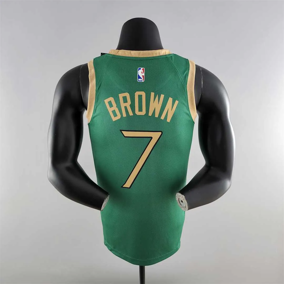 2020 BROWN#7 Boston Celtics City Edition Green NBA Jersey 5