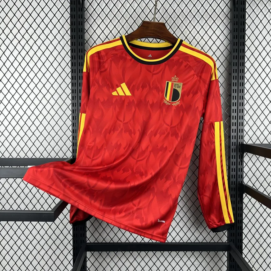 World Cup Jersey 2026 Belgium Mens Home Kit Football Long Sleeve T-Shirt AAAAJerseys Supply Yupoo 2 1
