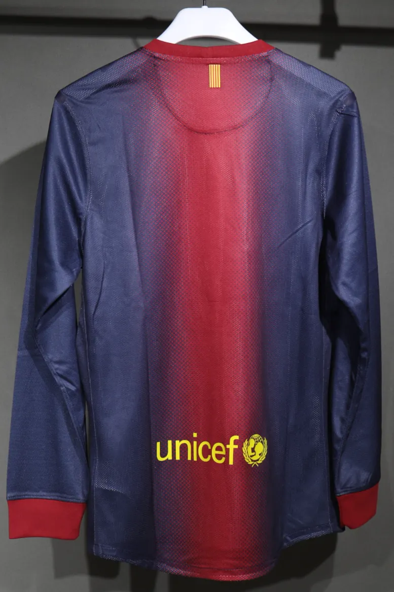 12-13 Barcelona Home Retro Kit Vintage Player Version Long Sleeve Shirt AAAAJersey Dropship Yup 5