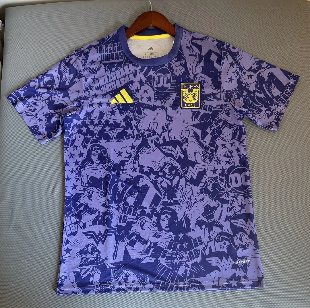 25-26 Tigers UANL Pre-Game Kit Soccer T-Shirt AAAAJersey Supply Yupoo 2