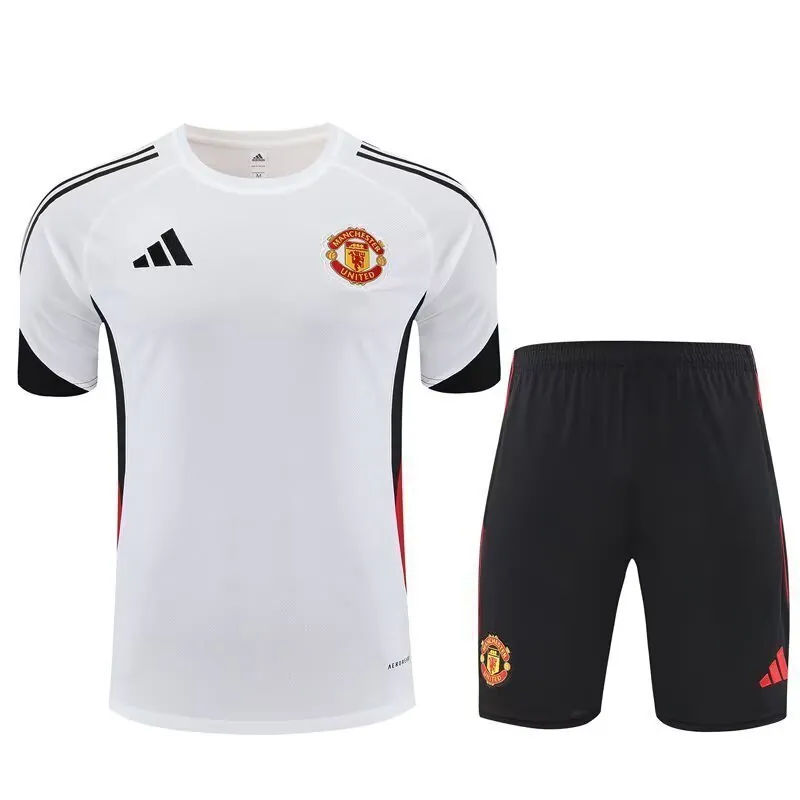 25-26 Manchester United White Training Kits Football Tracksuits 3