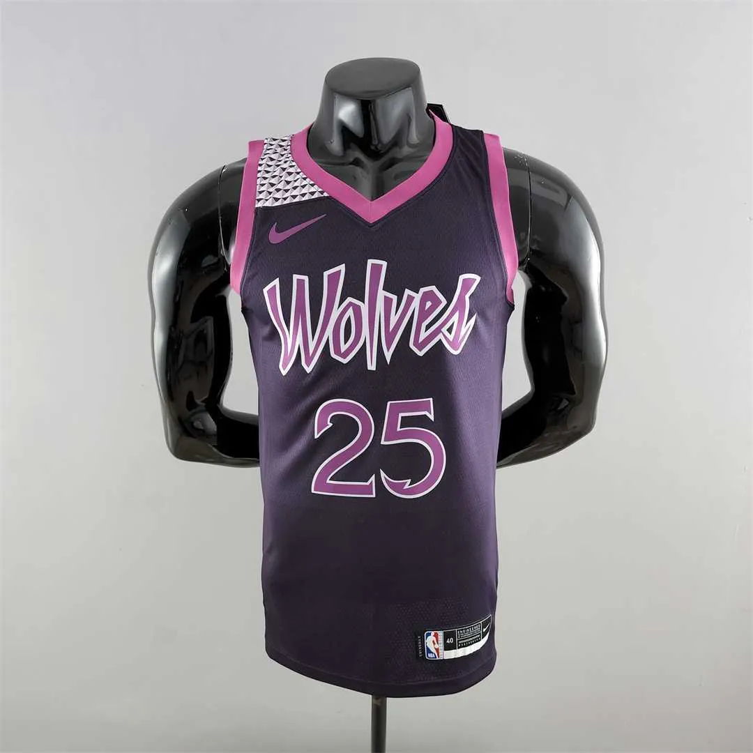 Minnesota Timberwolves ROSE#25 Black and Purple NBA Jersey 9