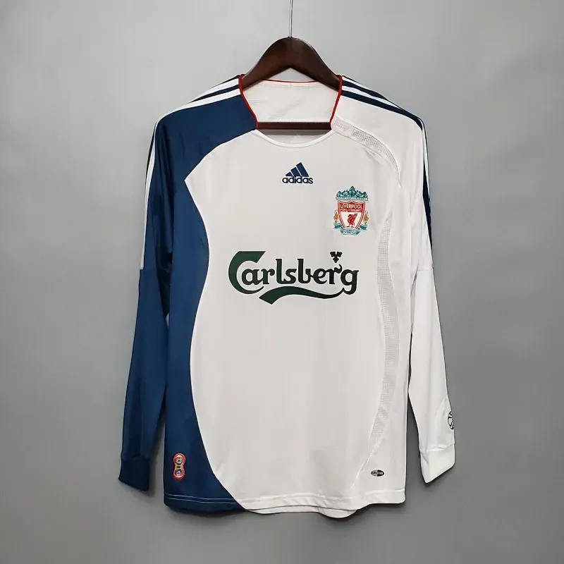 06-07 Retro Long Sleeve Liverpool Soccer Jersey Away S-2XL 5