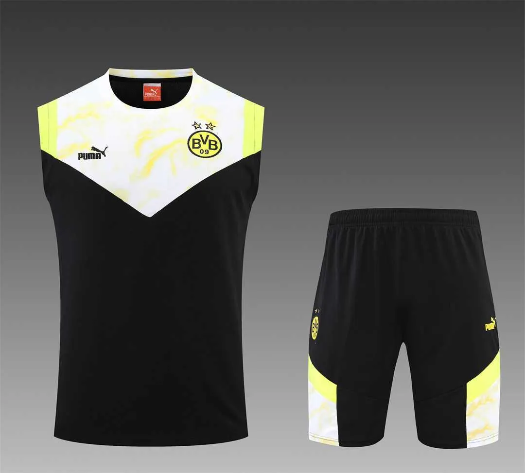 22-23 Dortmund vest training suit kit black and white 14