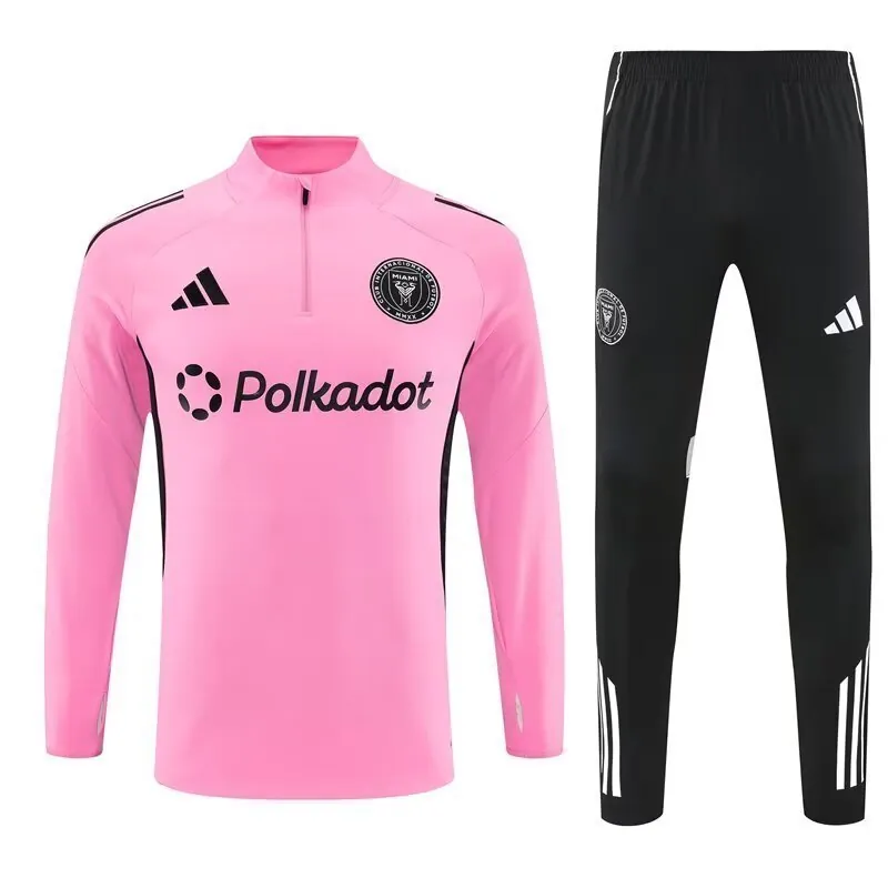 25-26 Inter Miami Pink Training Kits Long Football Tracksuits 3