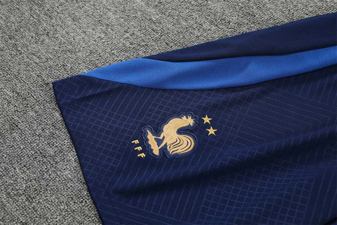 2022 France Training Suit Short Sleeve Kit Blue 8
