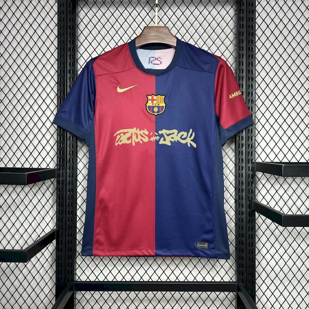 24-25 Barcelona x Travis Scott Home Kit Football T-Shirt AAAAJersey Yupoo 3