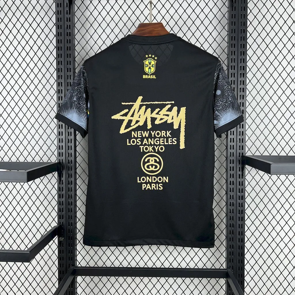 2024 Brazil Christ x Stussy Special Edition Kit Soccer T-Shirts AAAAJersey Dropship Yupoo 2