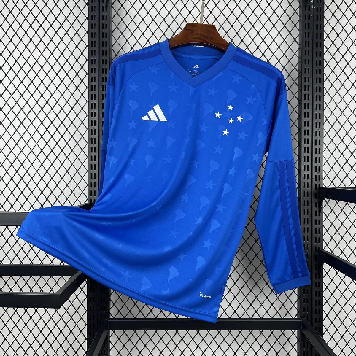 2026-27 Cruzeiro Home Blue Long Sleeve Soccer Shirt Fan Version 2