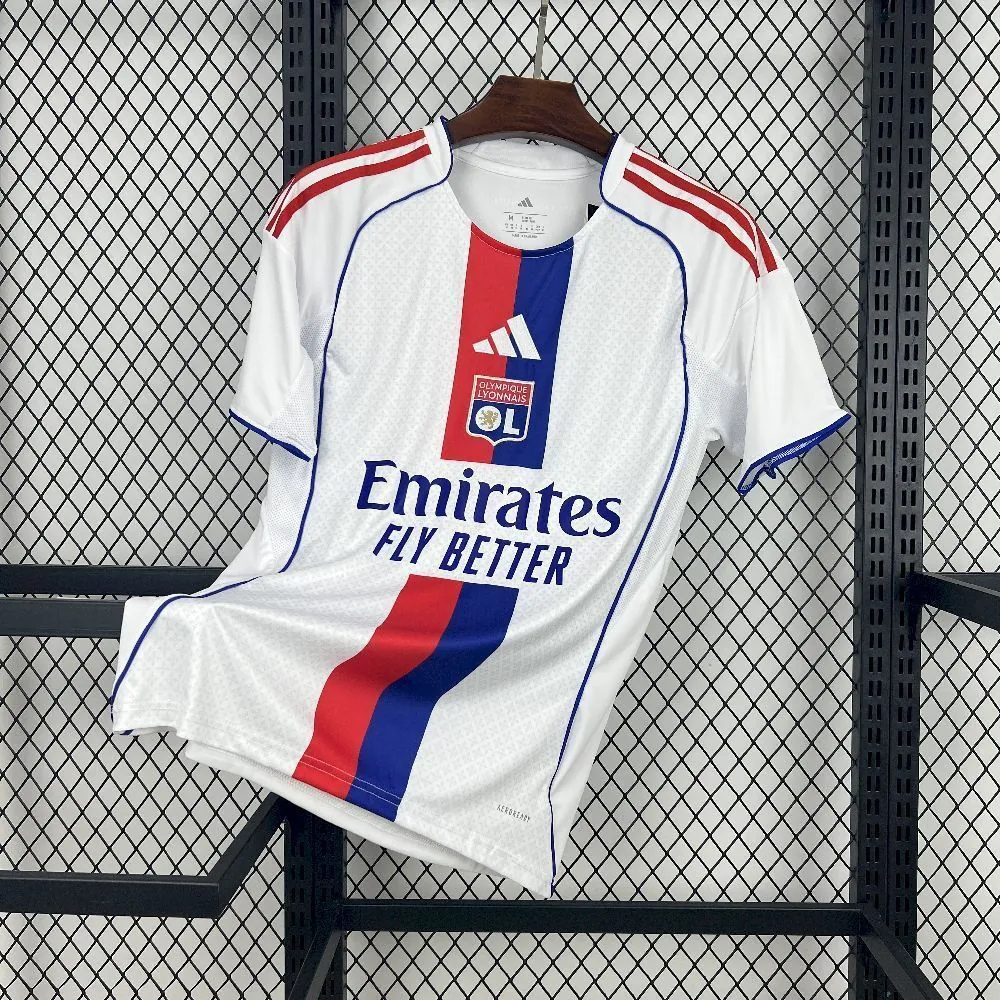 25-26 Lyon Home Kit White T-Shirt Football Uniforms AAAAJersey Supplier Yupoo 5