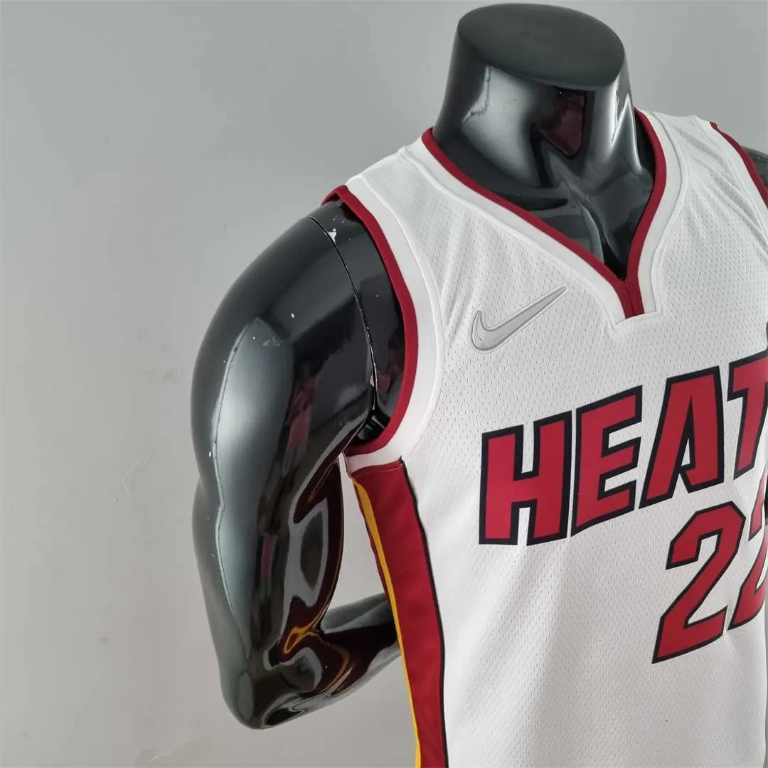 75th Anniversary Miami Heat BUTLER#22 White NBA Jersey 3