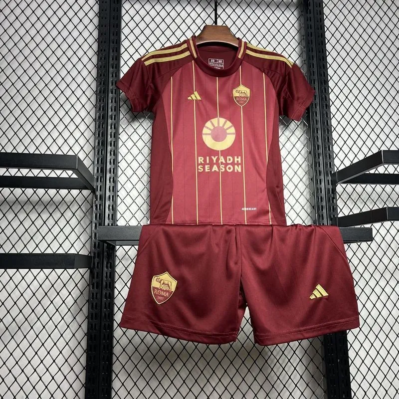 24-25 Roma Home Kid Kits Youth Apparels Football AAAAJersey Yupoo 3