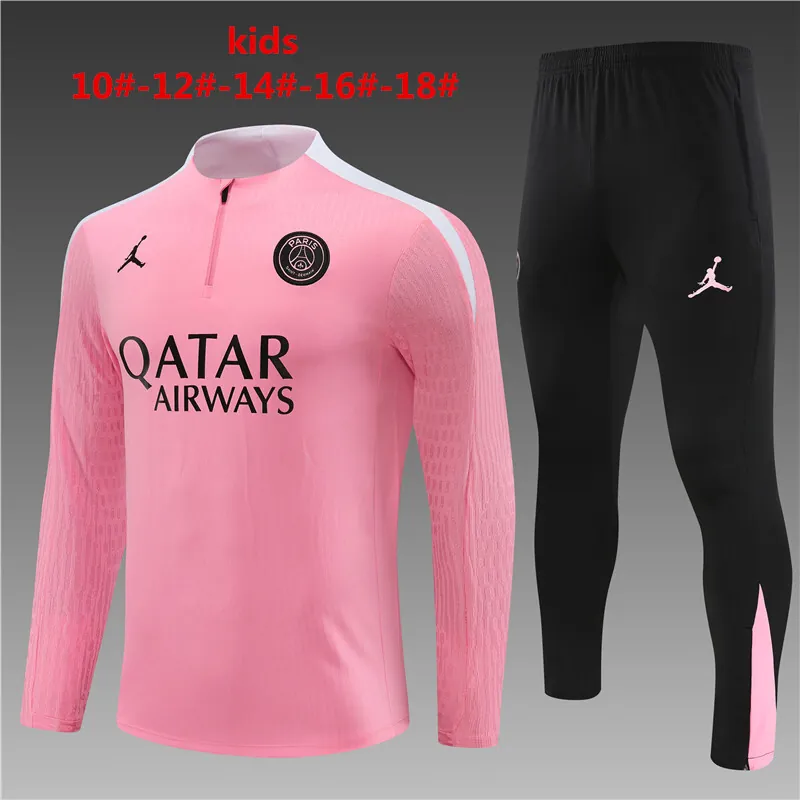 24-25 PSG Kids Player Long Sleeve Training Suit Football Shirts 1