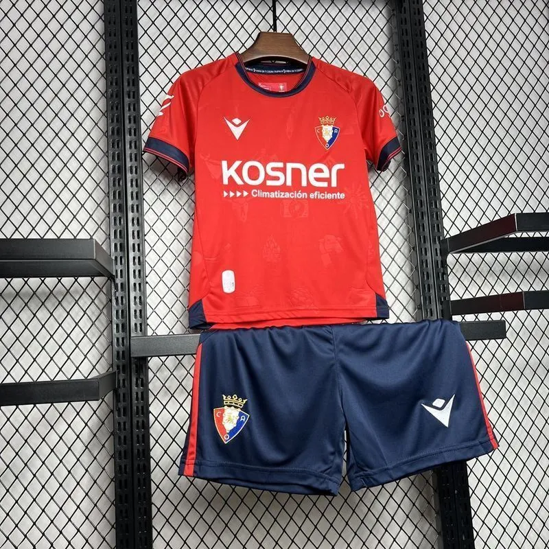 24-25 Osasuna Home Kid Kits Youth Apparels Football AAAAJersey Yupoo 3