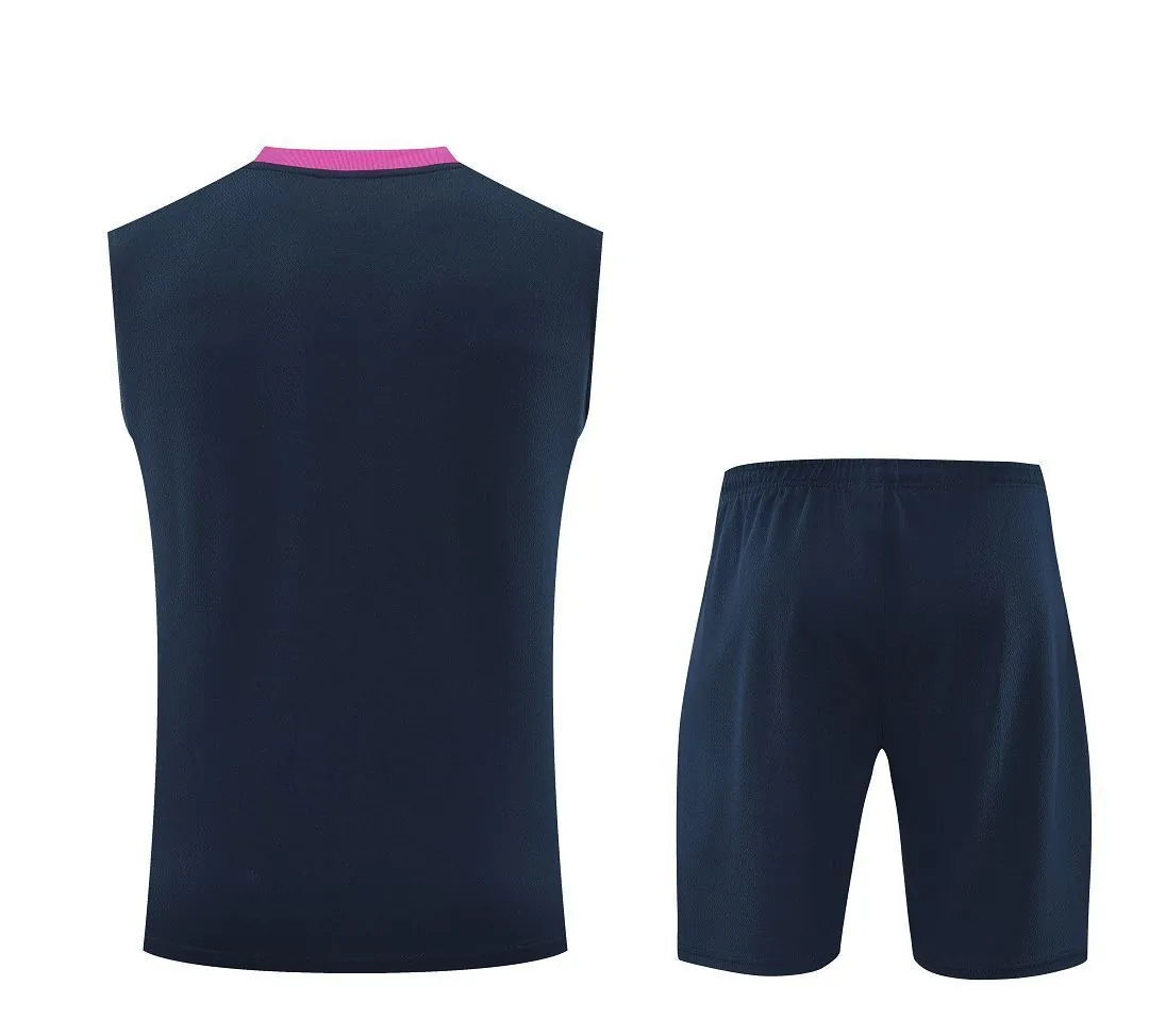 25-26 Barcelona Navy Training Kits Football Vest Suits 2