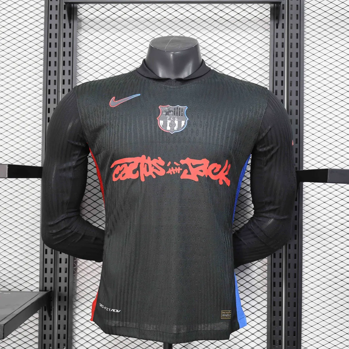 24-25 Barcelona x Travis Scott Away Long Sleeve Kit Player Version Shirt AAAAJersey Yupoo 2