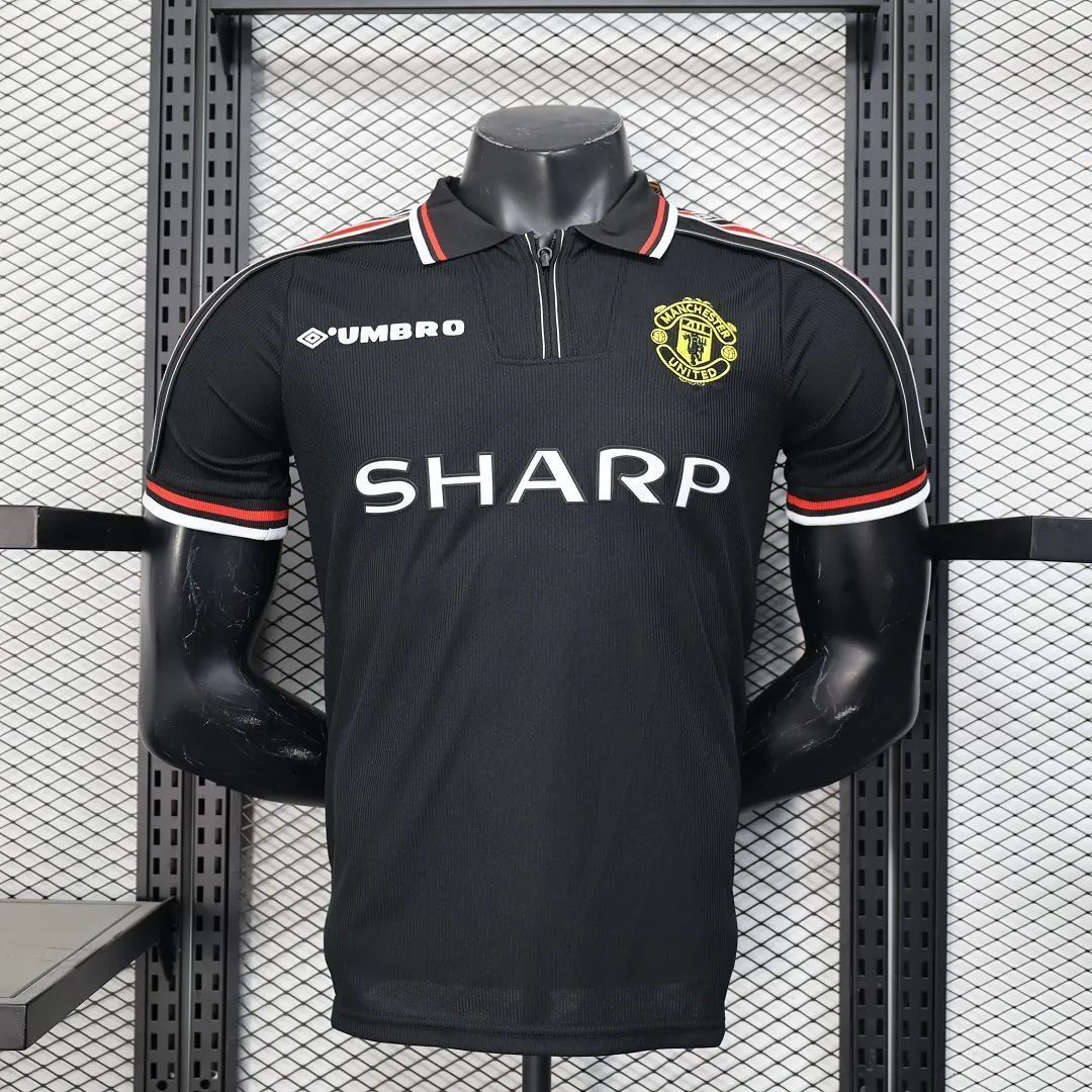 98-99 Manchester United Black Retro Kit Player Version Shirt AAAAJersey Wholesale Yupoo 8