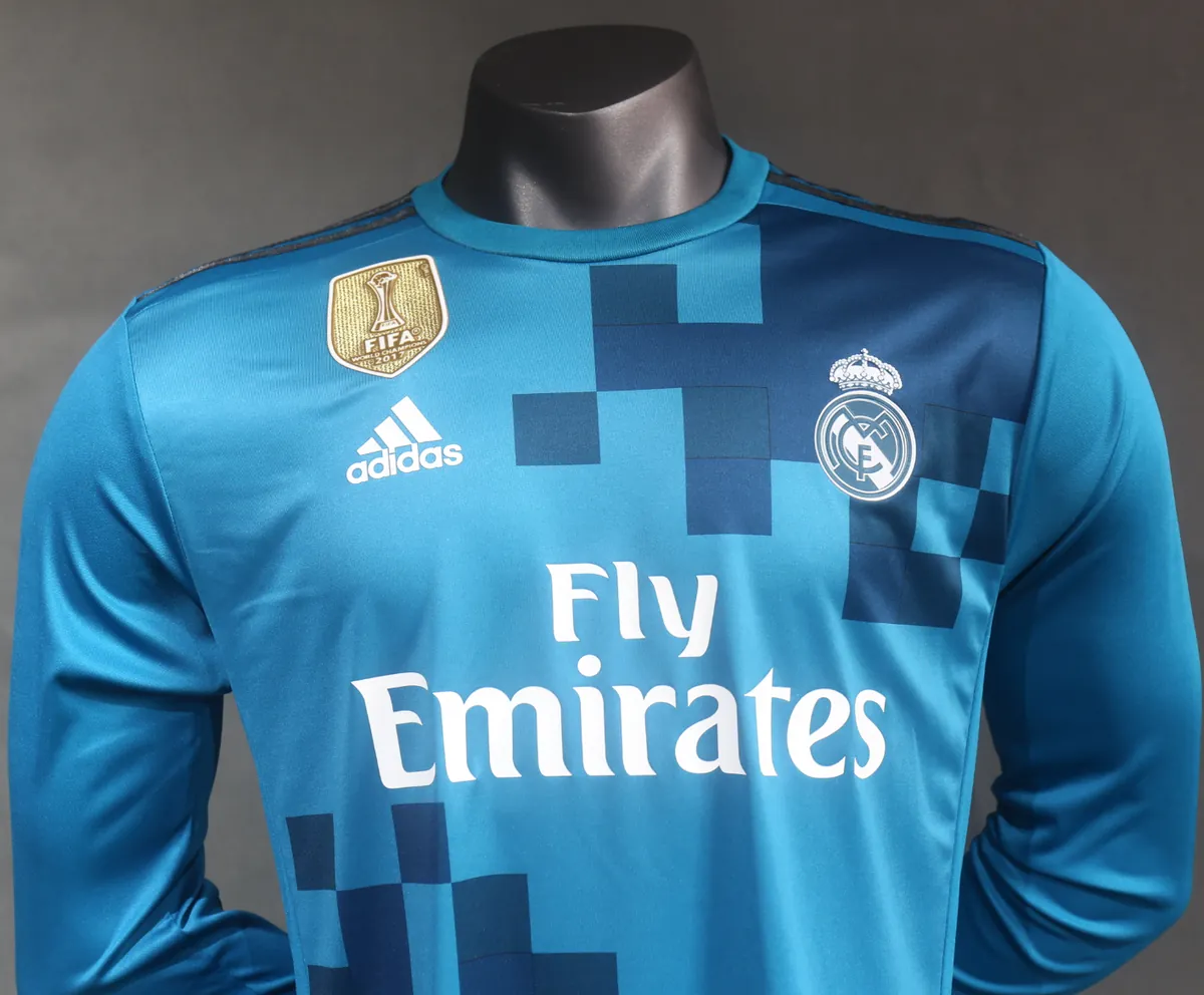 17-18 Real Madrid Third Retro Kit Vintage Player Version Long Sleeve Shirt AAAAJersey Dropship 2