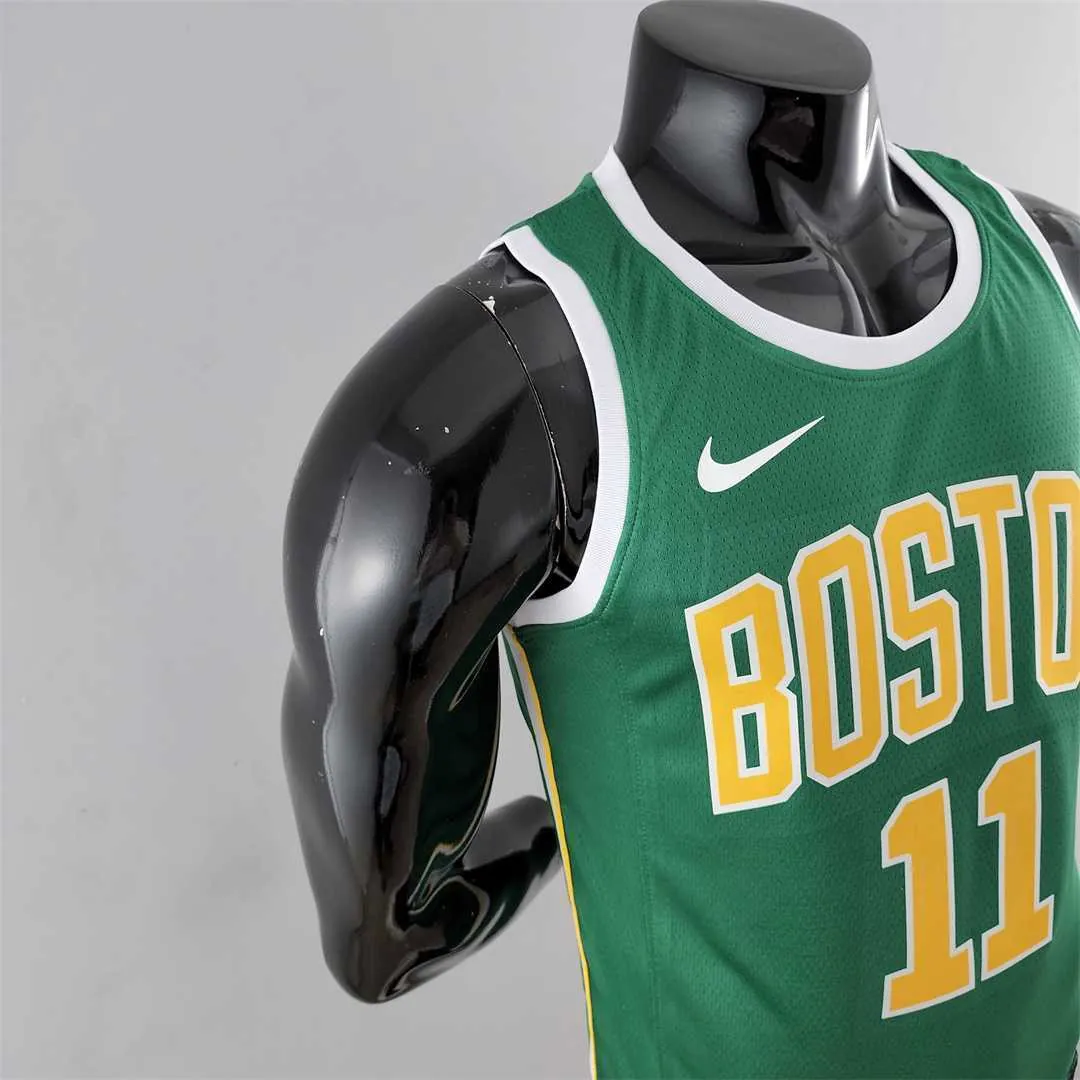 Boston Celtics IRVING#11 Green Gold NBA Jersey 2
