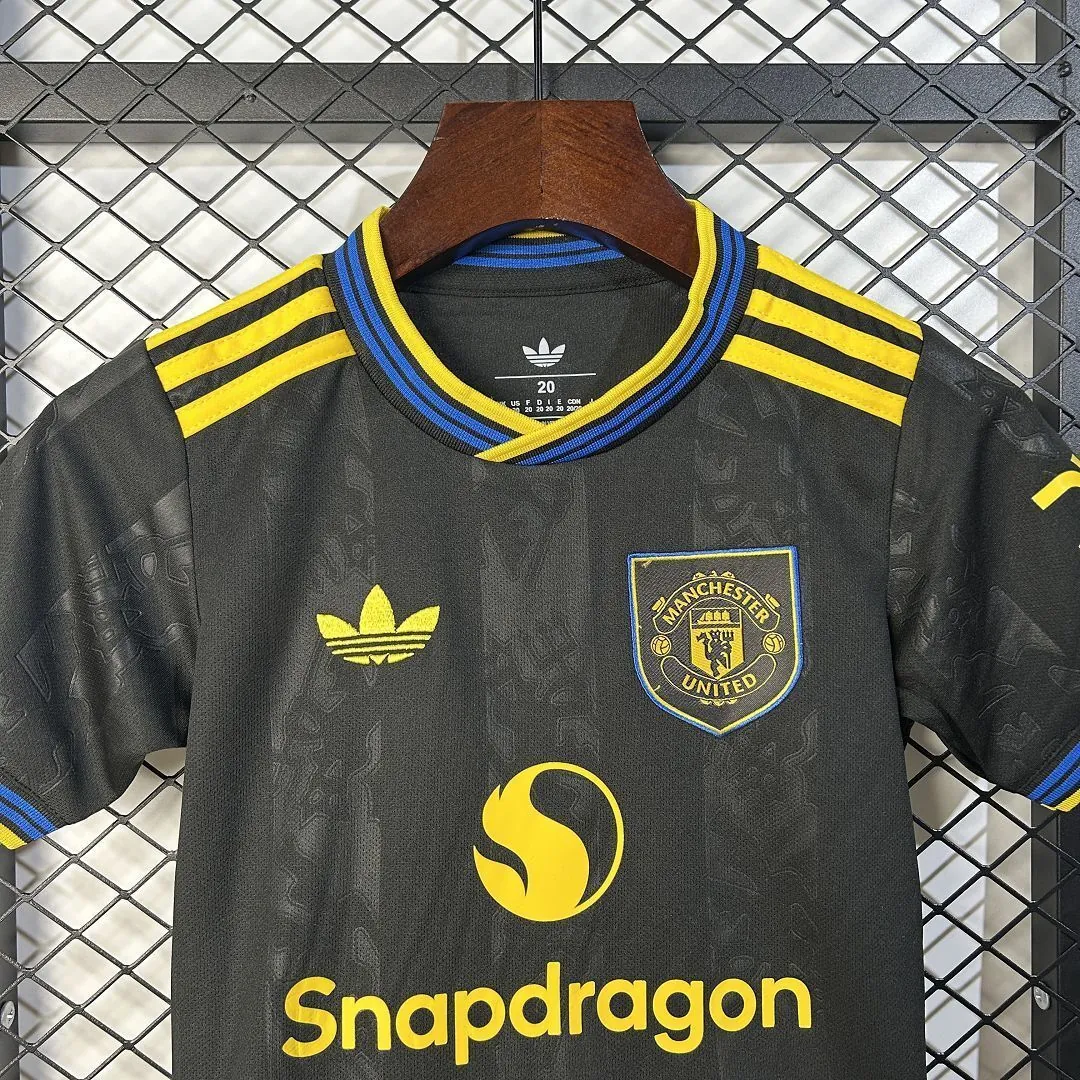25-26 Manchester United Third Kid Kits Youth Apparels Soccer AAAAJersey Yupoo 3