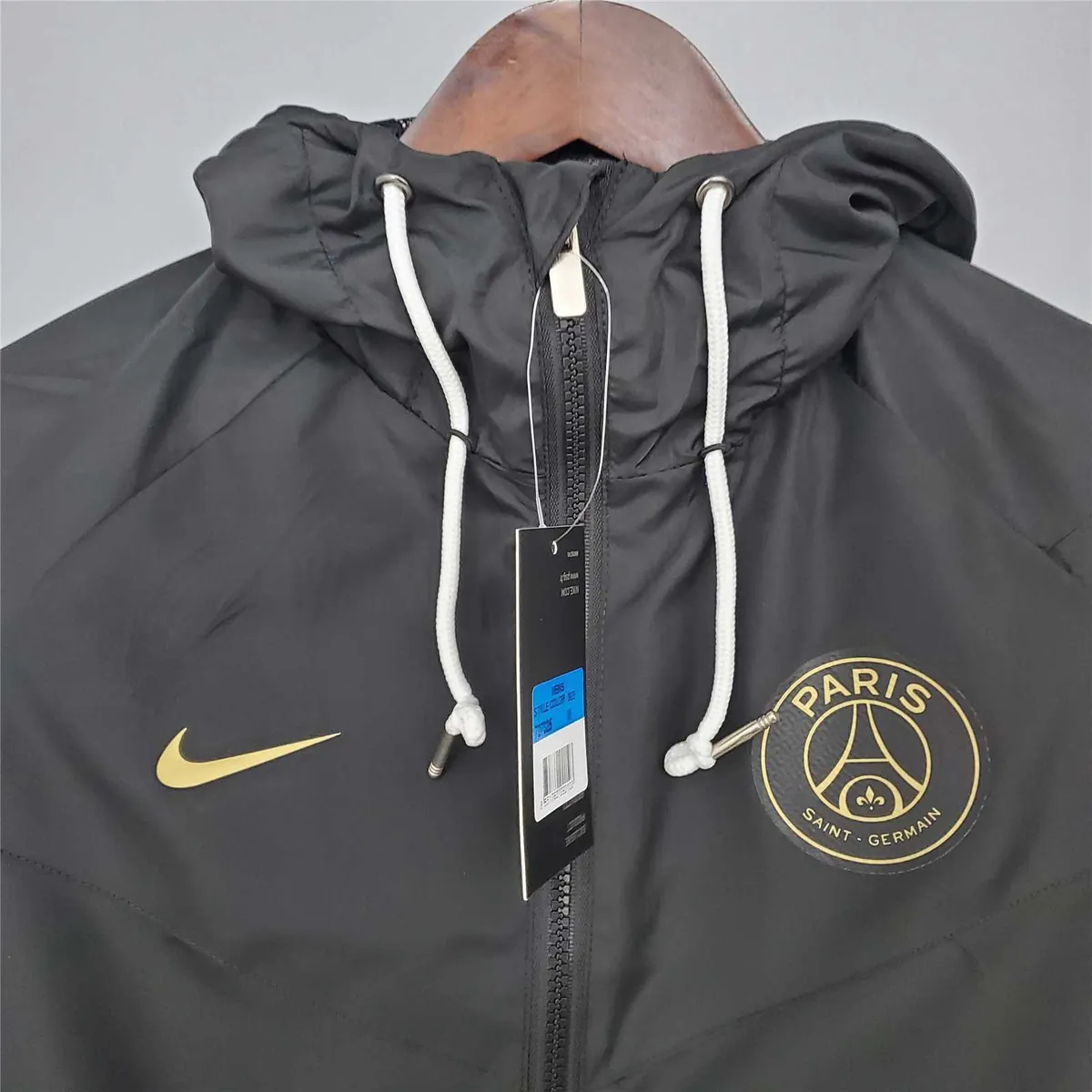 21-22 PSG Black Windbreaker 6