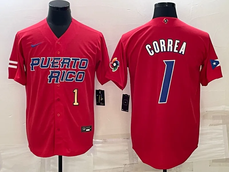 Puerto Rico 2023 World Cup Baseball Jerseys 2