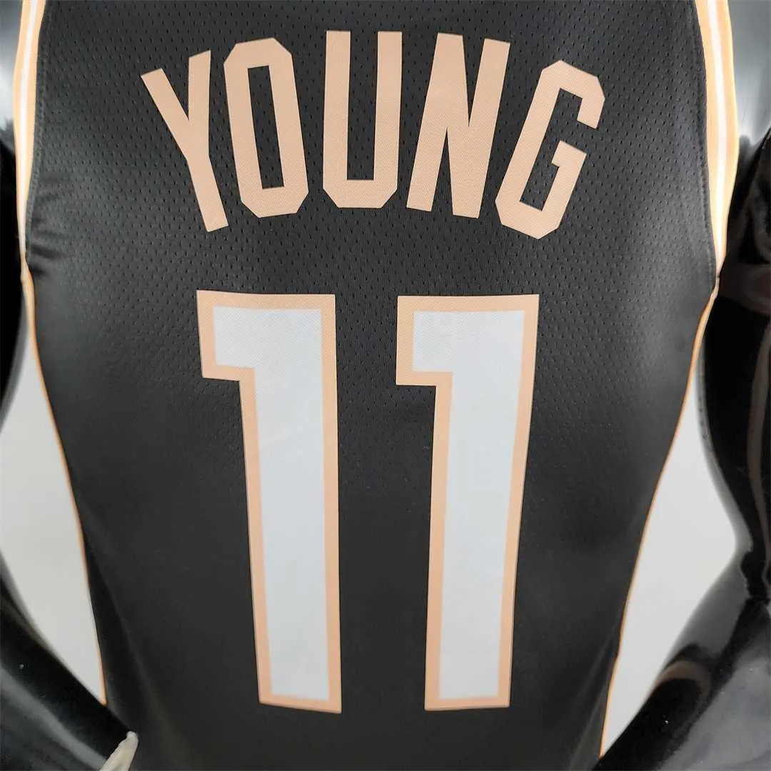 Atlanta Hawks Young #11 Limited Black NBA Jersey 6