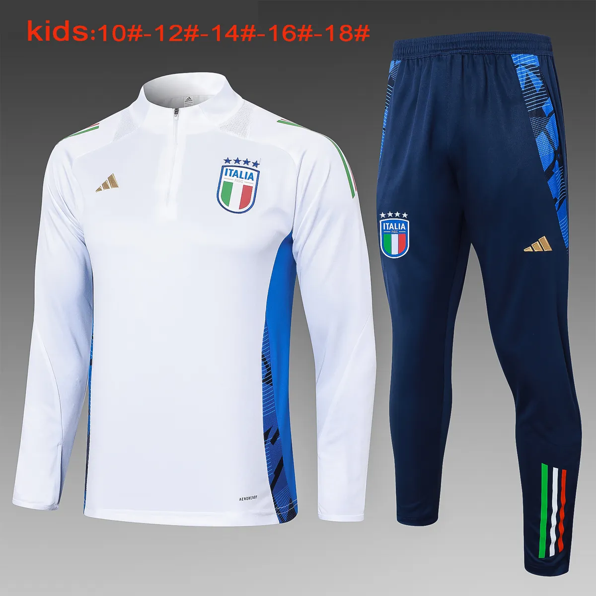 2024 Italy Kids Long Sleeve Training Suit Football Shirts 1