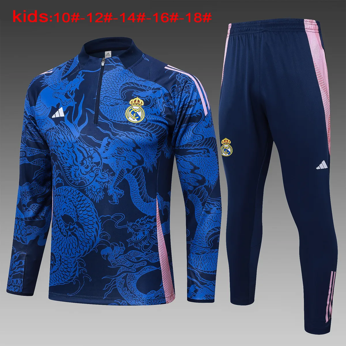24-25 Real Madrid Kids Long Sleeve Training Suit Football Shirts 1