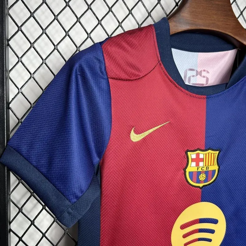 24-25 Barcelona Home Kid Kits Youth Apparels Soccer AAAAJersey Yupoo 3