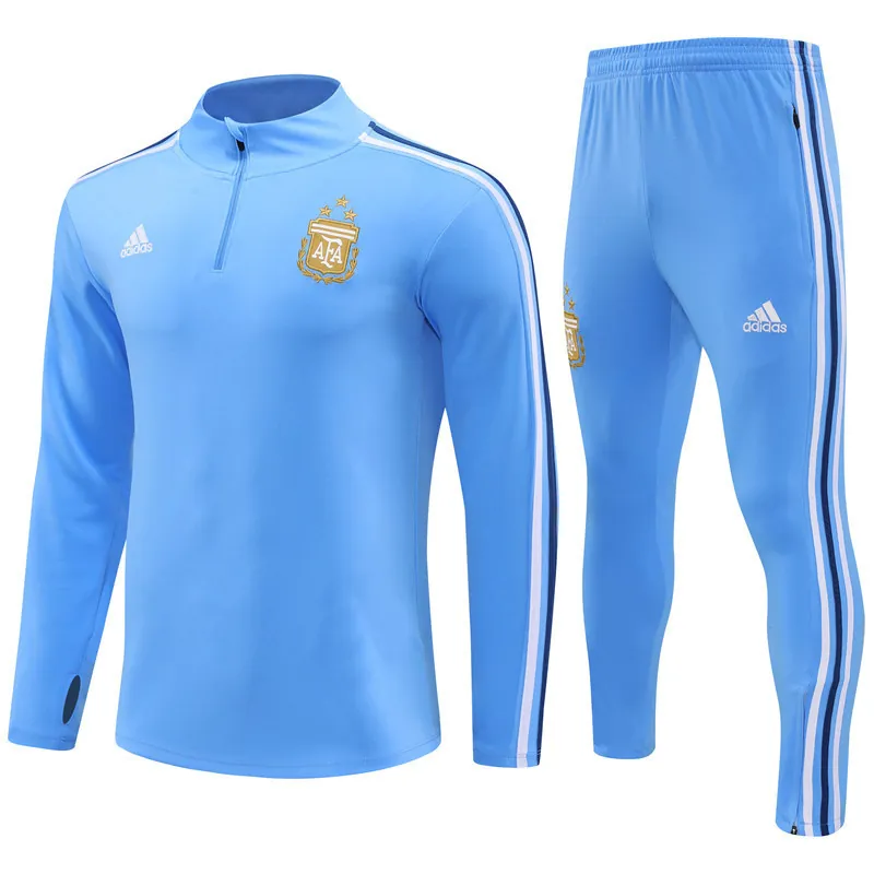 2023 Argentina Long Sleeve Kits Blue Zipper Training Suits Jersey Supplier Yupoo 4