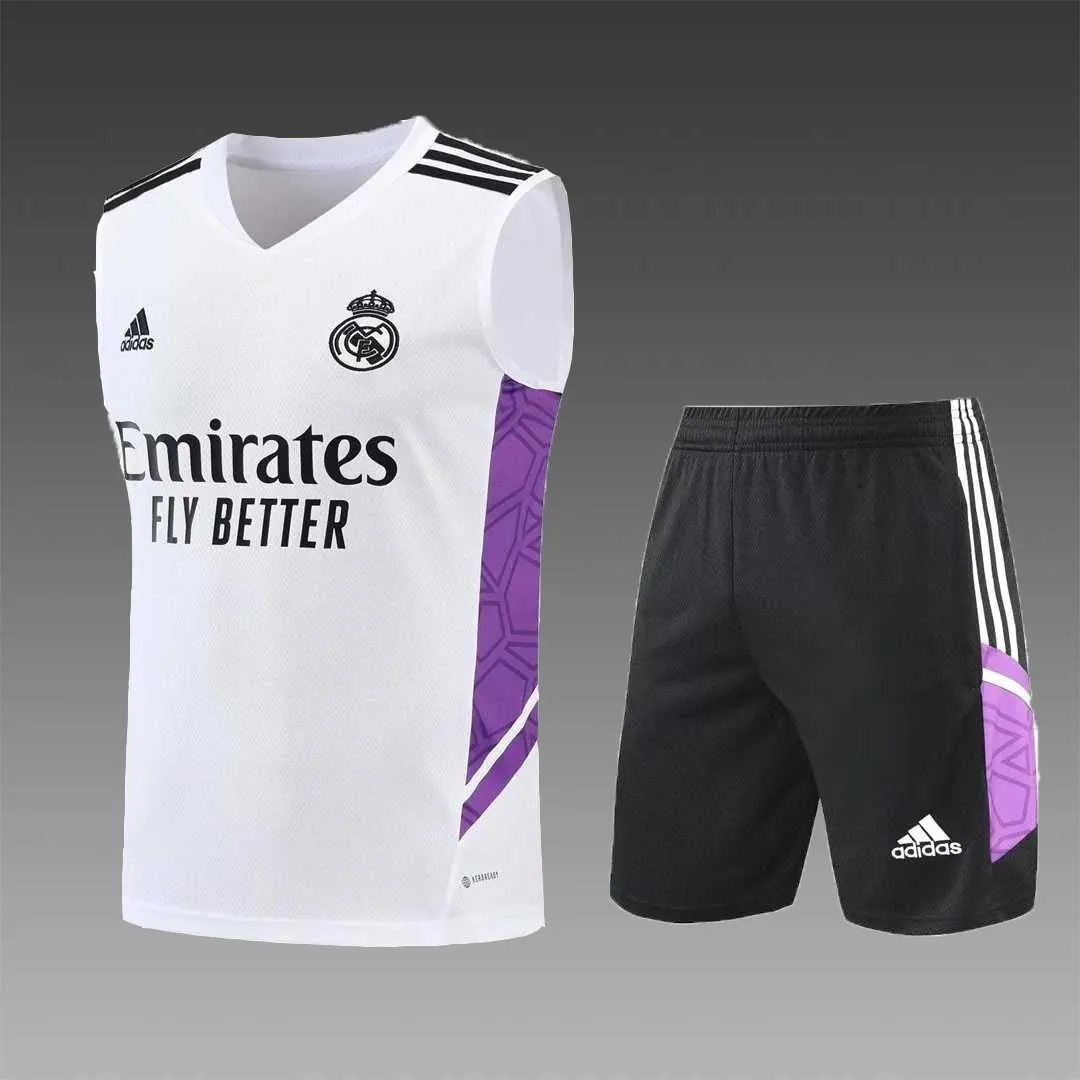 22-23 Real Madrid vest training suit kit White 21
