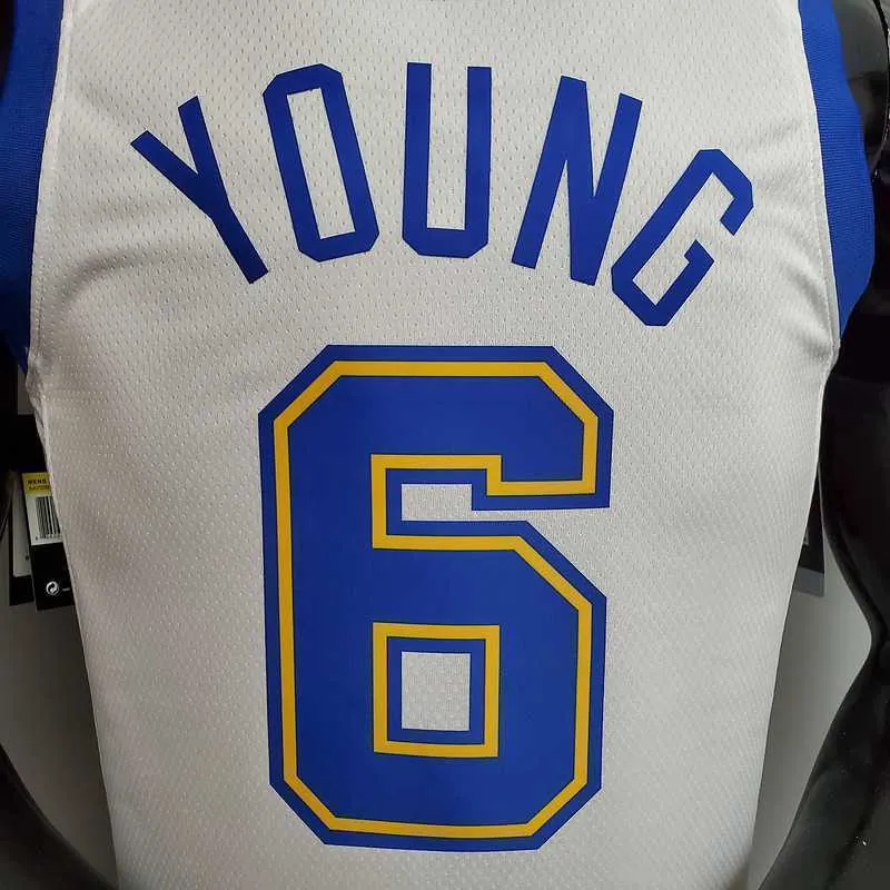 Retro version YOUNG#6 Golden State Warriors white 4