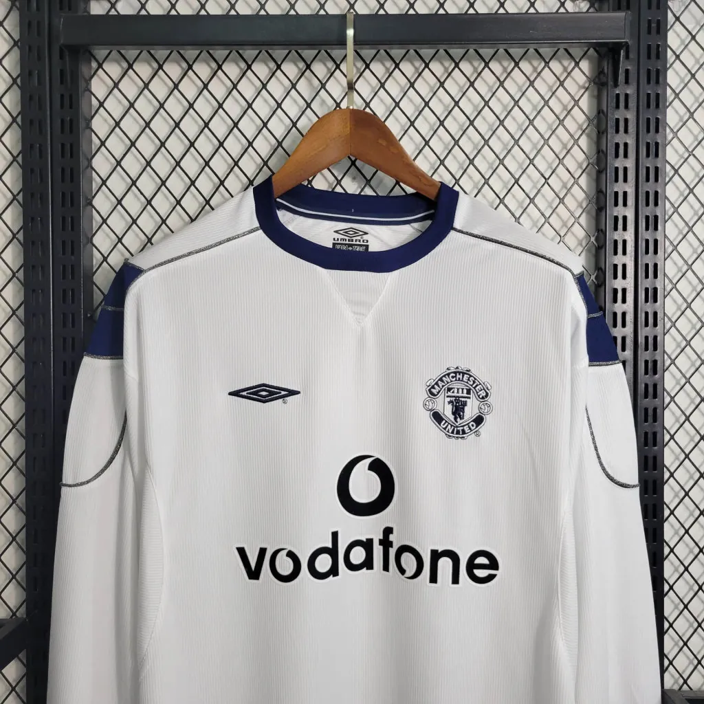 99-00 Retro Long Sleeve Manchester United Away S-XXL Cheap Soccer Jerseys 3
