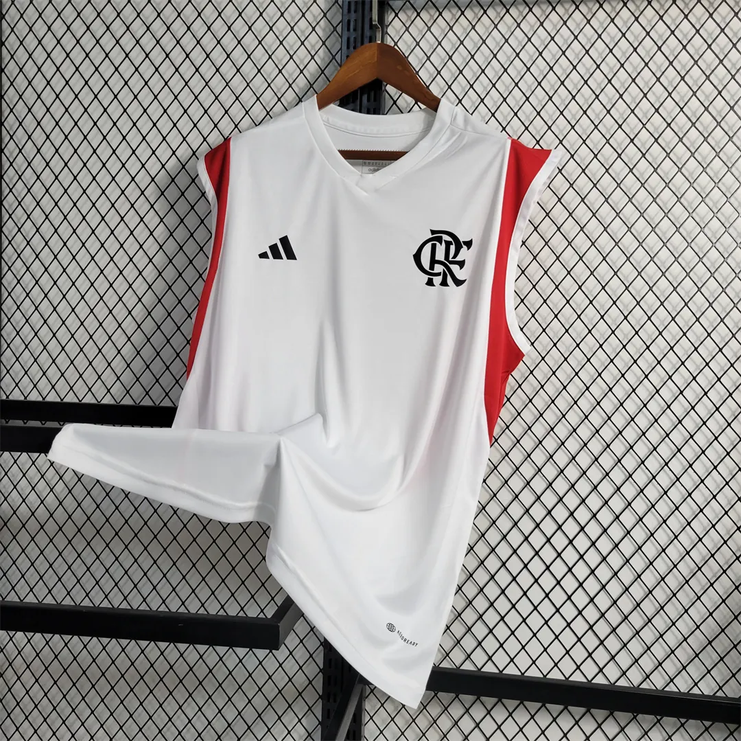 23-24 Flamengo Training Suit White Tank Top 6