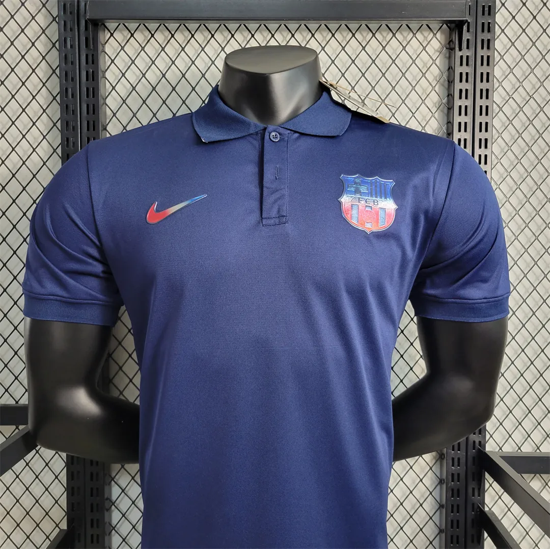 23-24 Barcelona POLO Treasure Blue Training Shirt 3