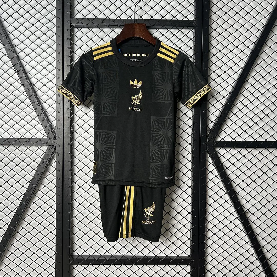 2025 Mexico Gold Black Kid Kits Youth Apparels AAAAJersey Dropship Yupoo 8