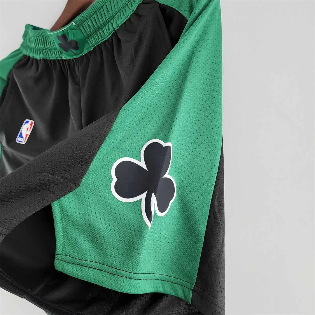 Boston Celtics NBA Shorts Black Green Trim 4