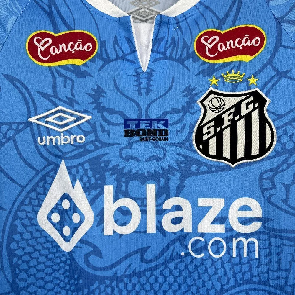 25-26 Santos Blue Dragon Pattern Kit Special Edition Soccer AAAAJersey Yupoo S-2XL 5