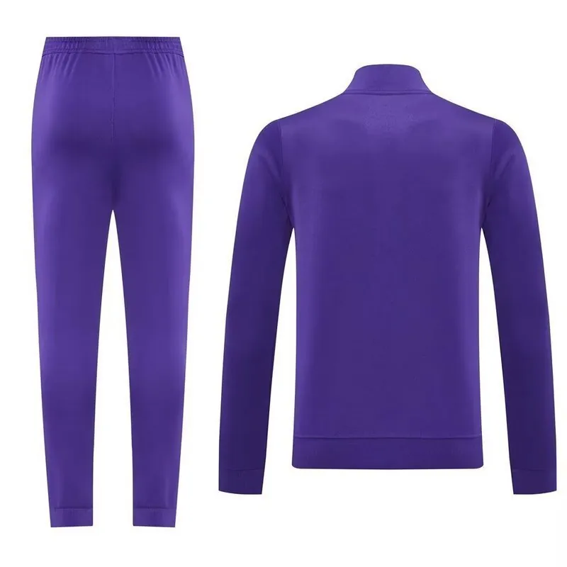 25-26 Real Madrid Football Tracksuit Purple Long Jacket Suits 2