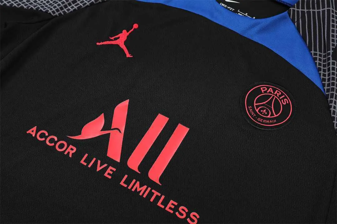 22-23 PSG training suit short sleeve kit Black Blue 19