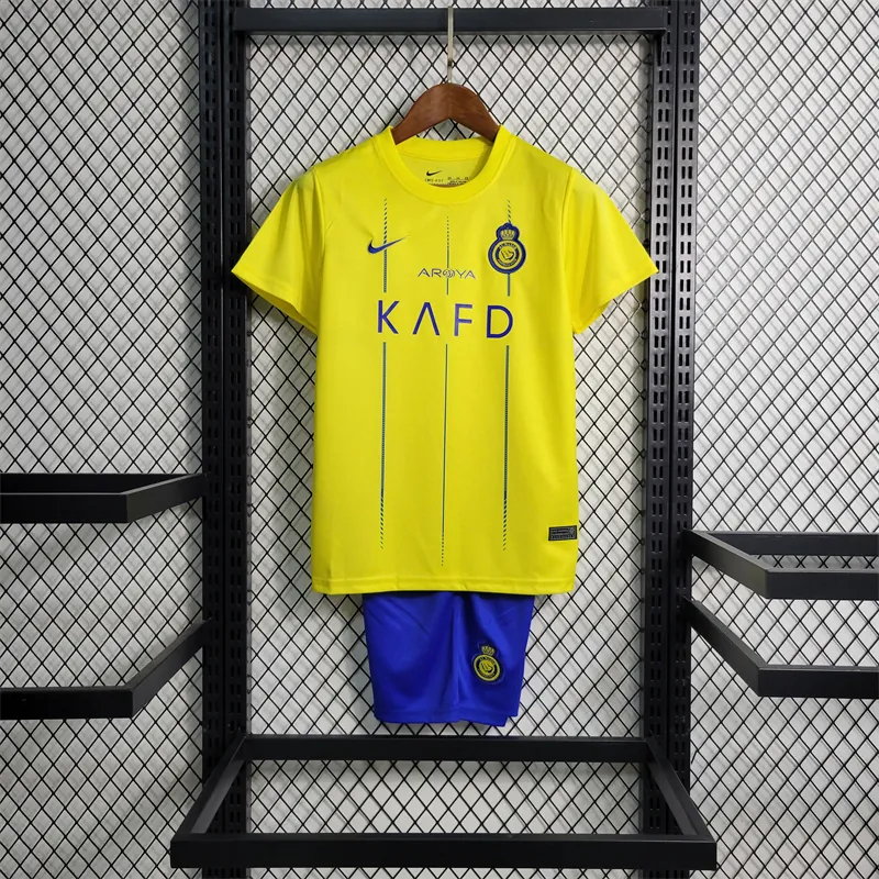 23-24 Kids Al Nassr Home Sizes 16-28 Soccer Jerseys 11