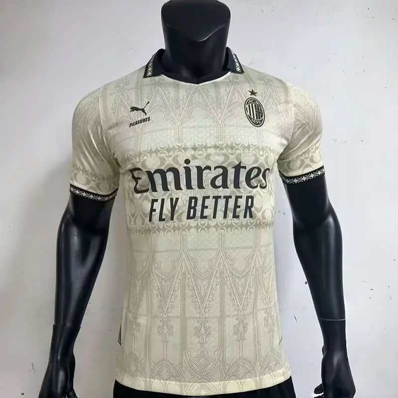 23-24 AC Milan Fourth Kit Beige Player Version Shirts Football AAAAJerseys Yupoo 7