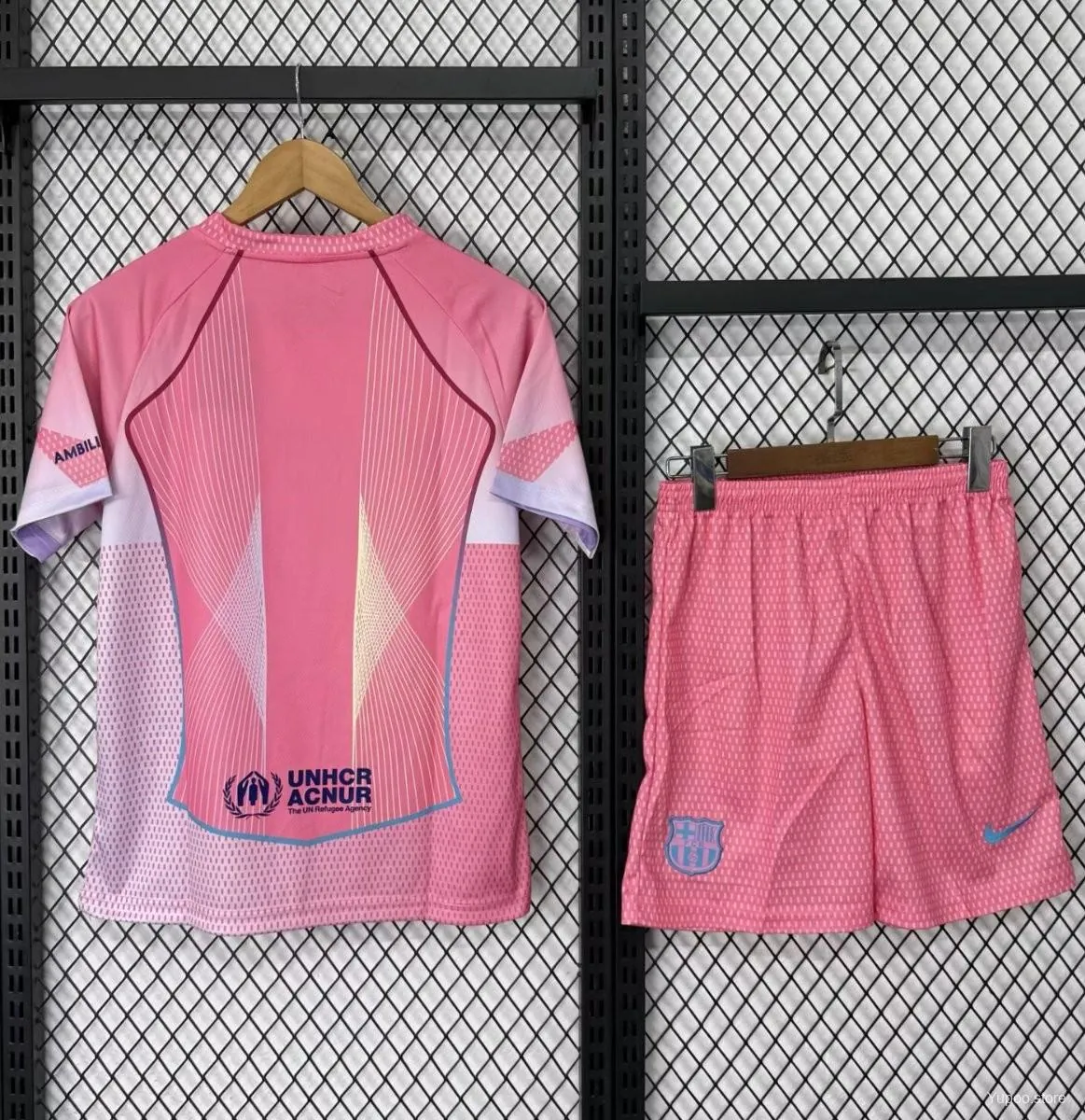 25-26 Barcelona Pink Special Edition Kid Kits Youth Apparels AAAAJersey Wholesale Yupoo 1