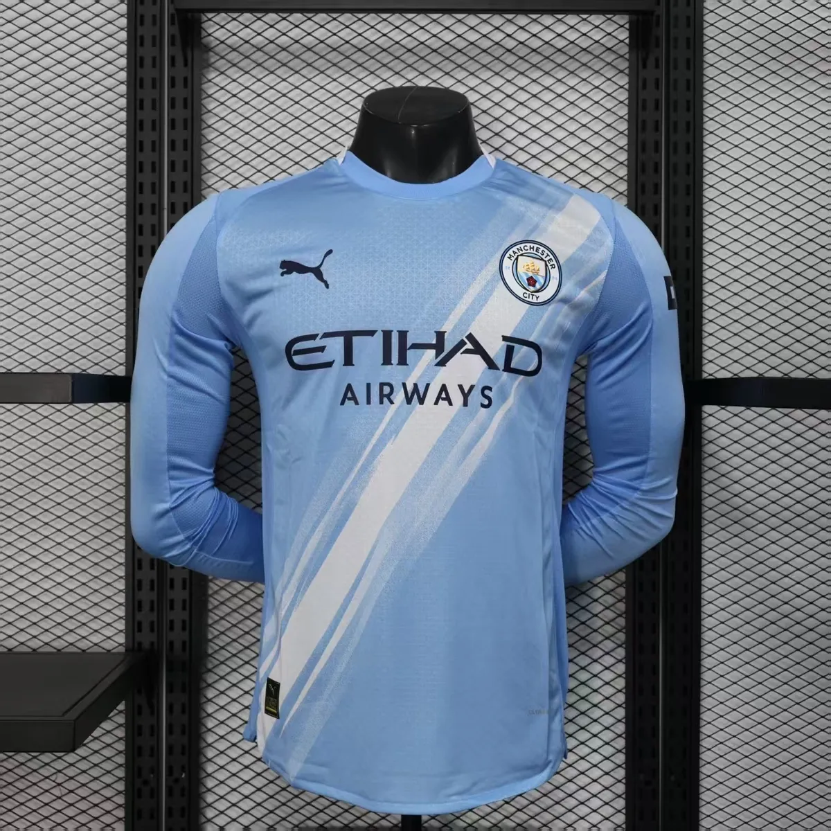 25-26 Manchester City Home Kit Player Version Sino Shirt Long Sleeve AAAAJersey Dropship Yupoo 6