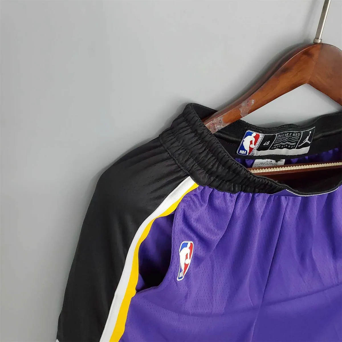 Lakers Purple Black Side NBA Shorts 1