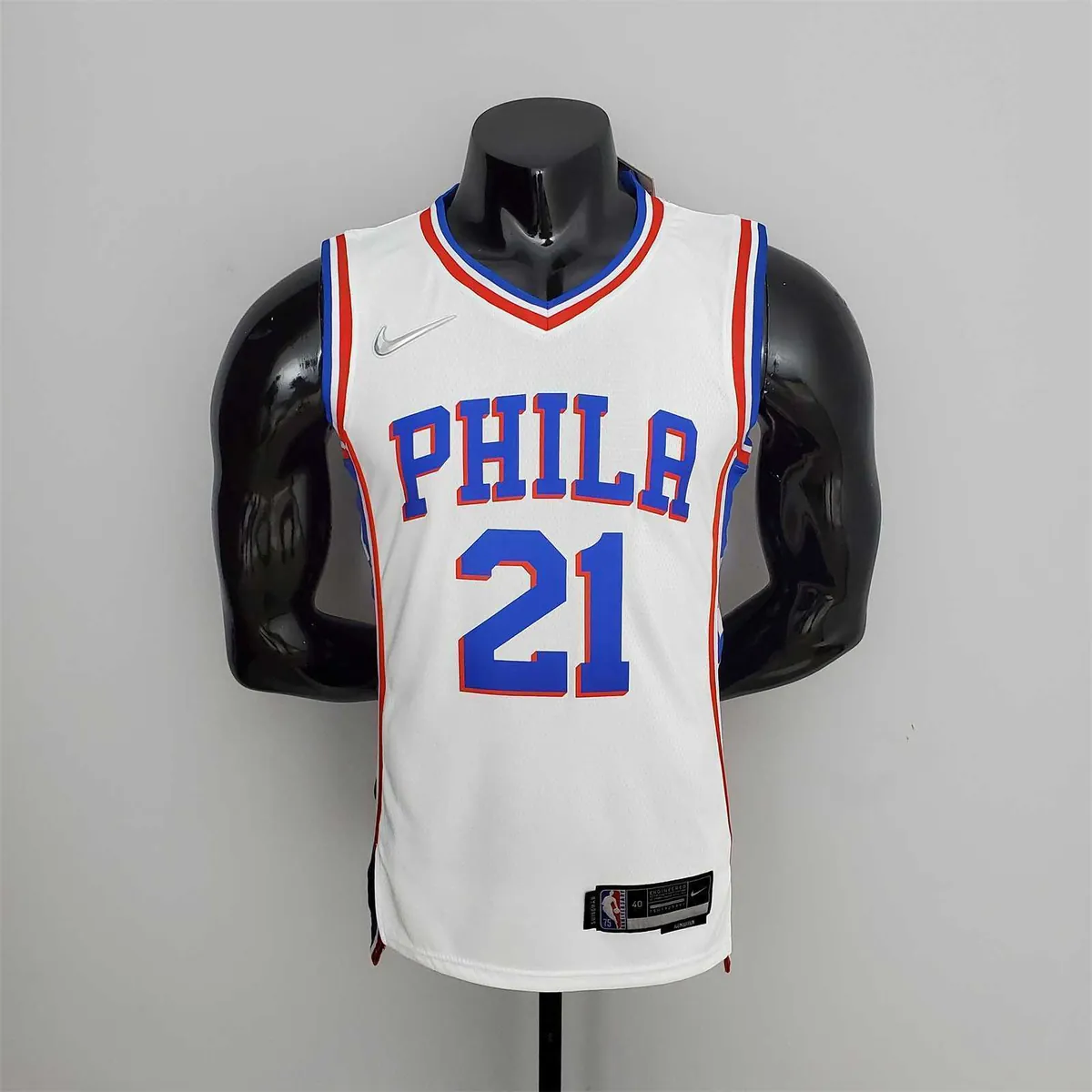 75th Anniversary Philadelphia 76ers EMBIID#21 White NBA Jersey 10