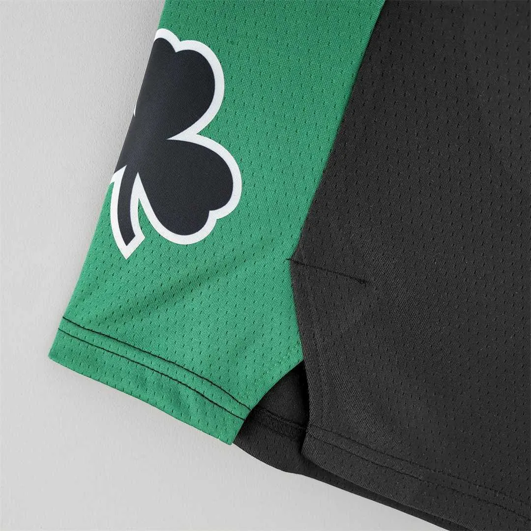 Boston Celtics NBA Shorts Black Green Trim 7