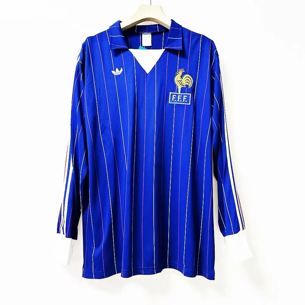 80-82 France Home Retro Kit Long Sleeve Shirt Jersey Supplier Yupoo 3